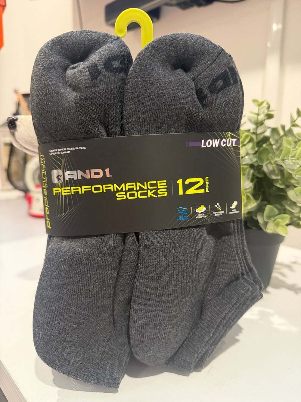 AND1 Men's ProPlatinum Low Cut Performance Socks, 12-Pair Pack, Size 6-12.5
